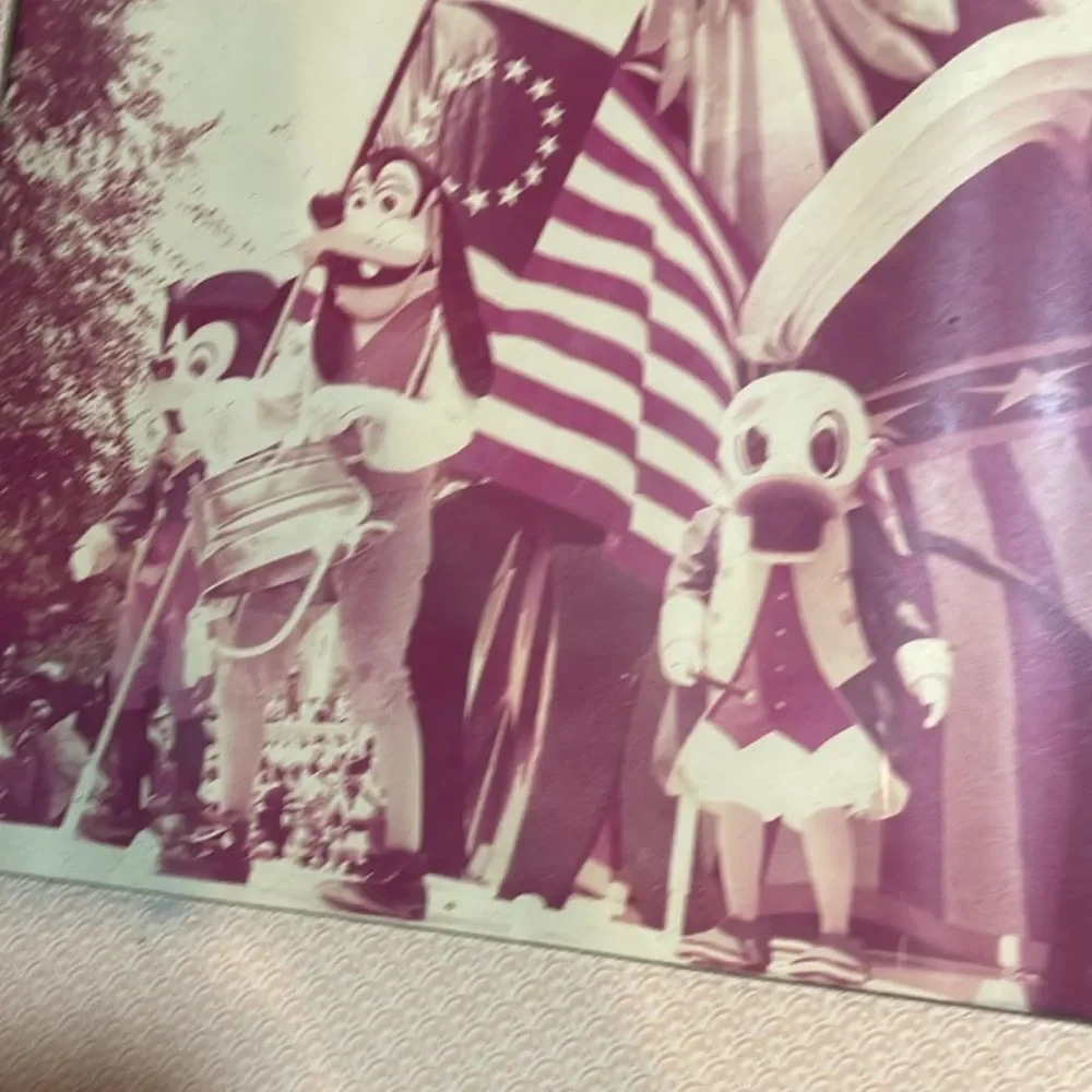 Vintage Framed Sepia-Toned disney Parade Photograph